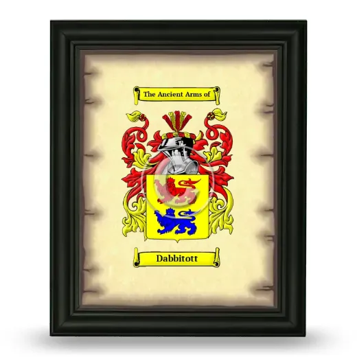 Dabbitott Coat of Arms Framed - Black