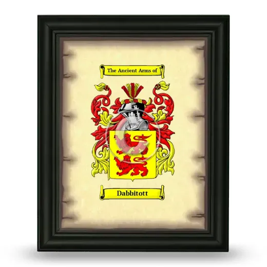 Dabbitott Coat of Arms Framed - Black