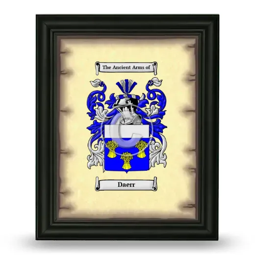 Daerr Coat of Arms Framed - Black