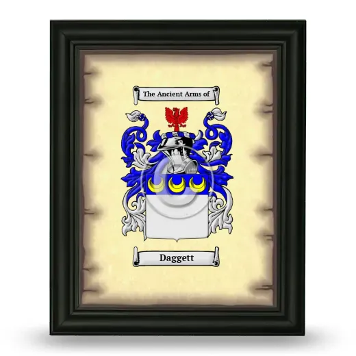 Daggett Coat of Arms Framed - Black