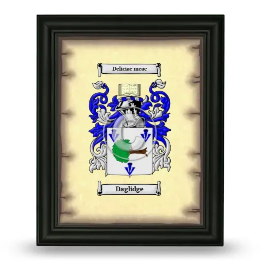 Daglidge Coat of Arms Framed - Black
