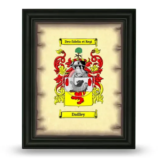 Dailley Coat of Arms Framed - Black