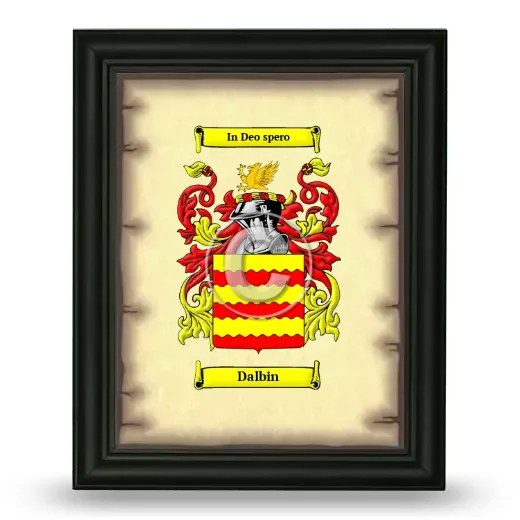 Dalbin Coat of Arms Framed - Black