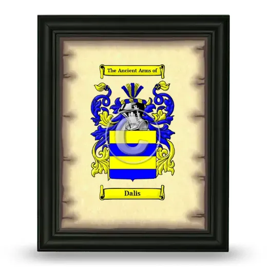 Dalis Coat of Arms Framed - Black