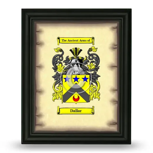 Dallar Coat of Arms Framed - Black