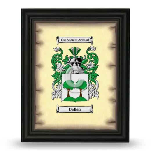 Dallen Coat of Arms Framed - Black