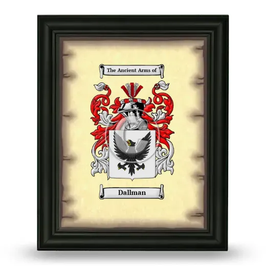 Dallman Coat of Arms Framed - Black