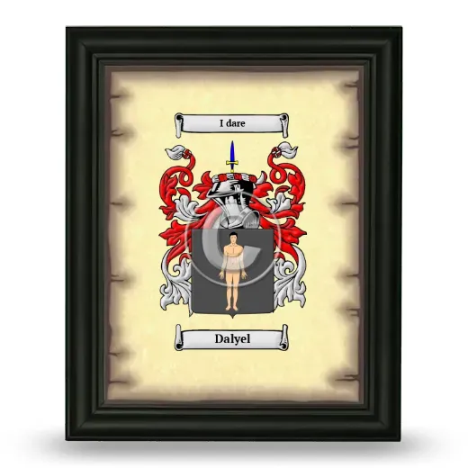 Dalyel Coat of Arms Framed - Black