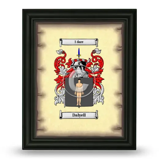 Dalyell Coat of Arms Framed - Black