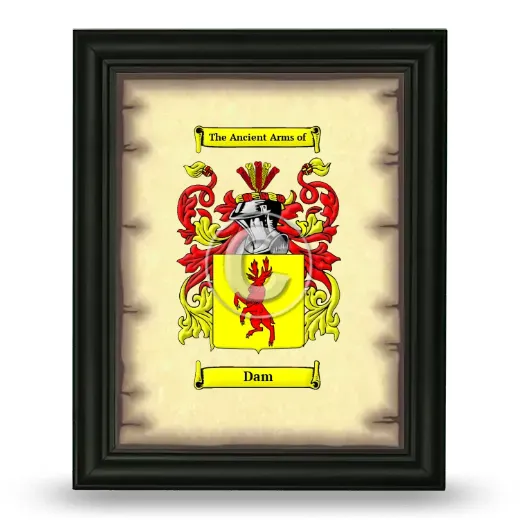Dam Coat of Arms Framed - Black