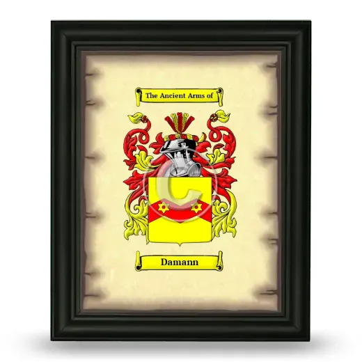 Damann Coat of Arms Framed - Black