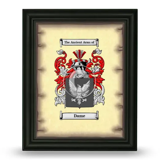 Dame Coat of Arms Framed - Black