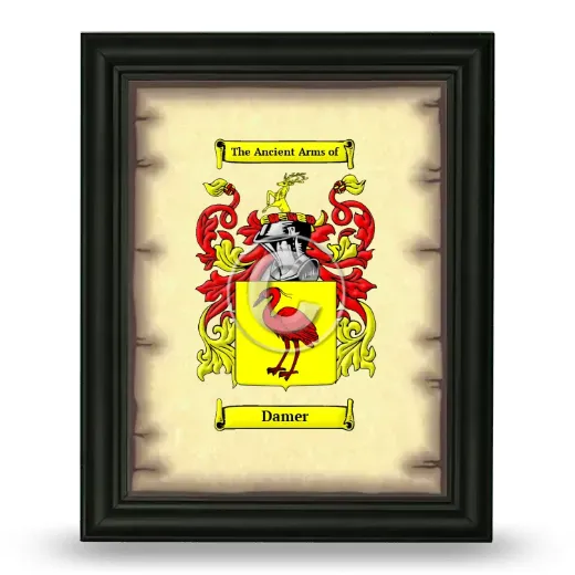 Damer Coat of Arms Framed - Black