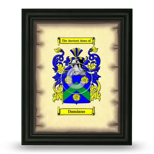 Damiano Coat of Arms Framed - Black