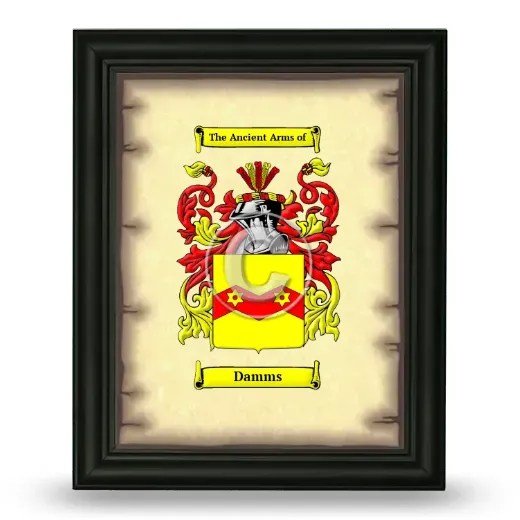 Damms Coat of Arms Framed - Black