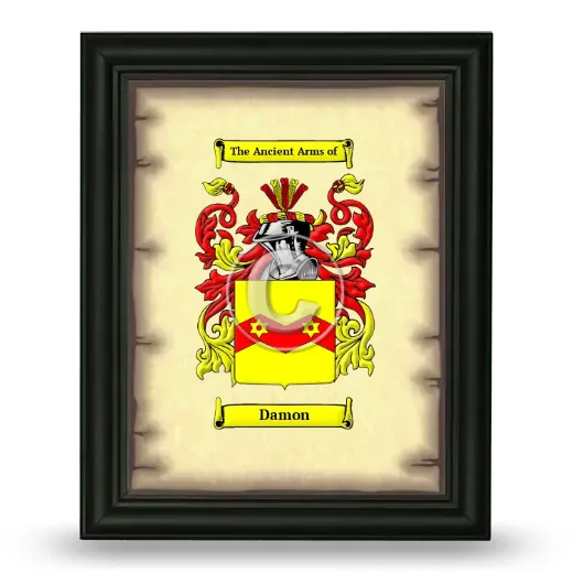 Damon Coat of Arms Framed - Black