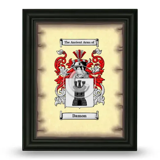 Damon Coat of Arms Framed - Black