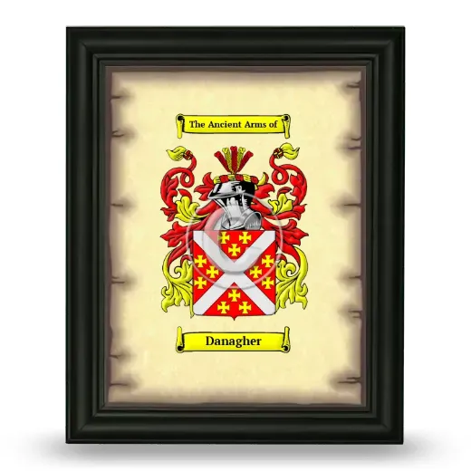 Danagher Coat of Arms Framed - Black