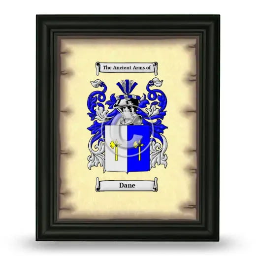Dane Coat of Arms Framed - Black