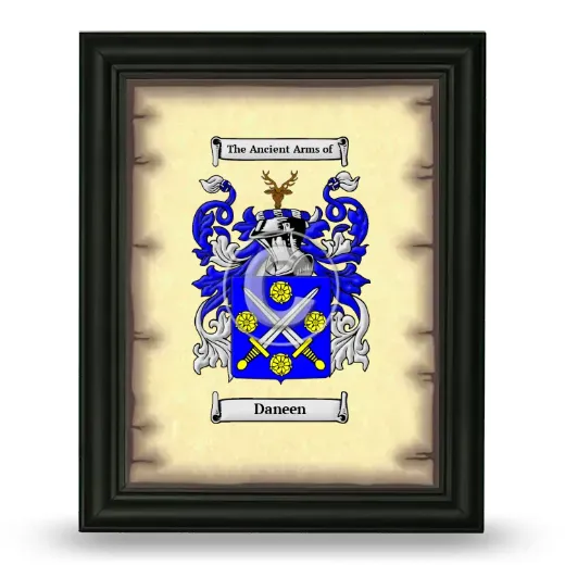 Daneen Coat of Arms Framed - Black