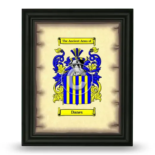 Danes Coat of Arms Framed - Black