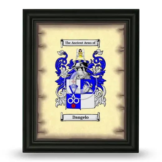 Dangelo Coat of Arms Framed - Black
