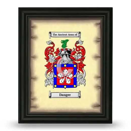 Danger Coat of Arms Framed - Black