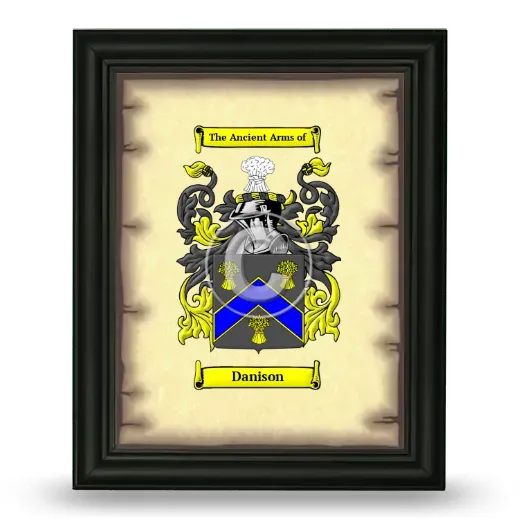 Danison Coat of Arms Framed - Black