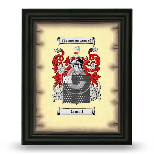 Dannat Coat of Arms Framed - Black