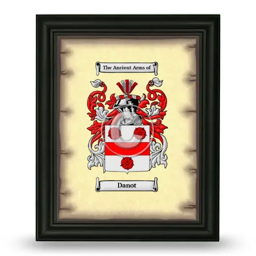 Danot Coat of Arms Framed - Black