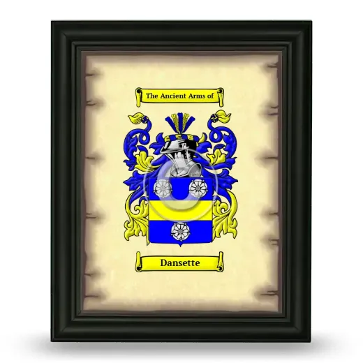 Dansette Coat of Arms Framed - Black