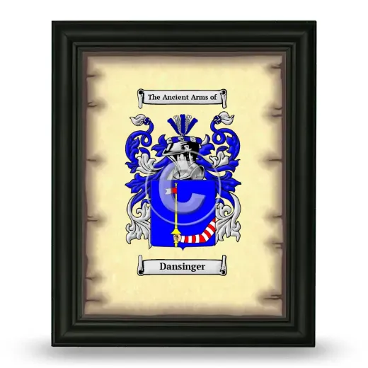 Dansinger Coat of Arms Framed - Black