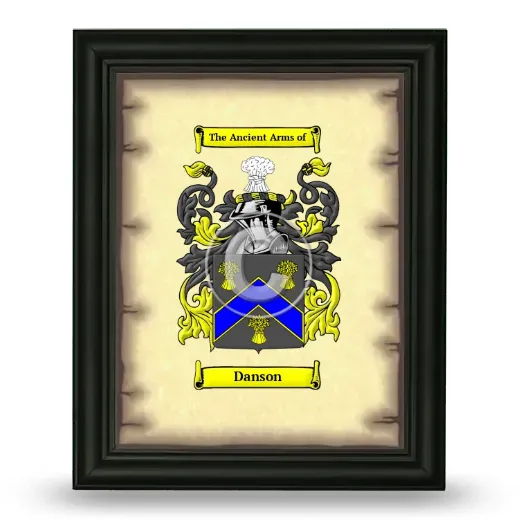 Danson Coat of Arms Framed - Black