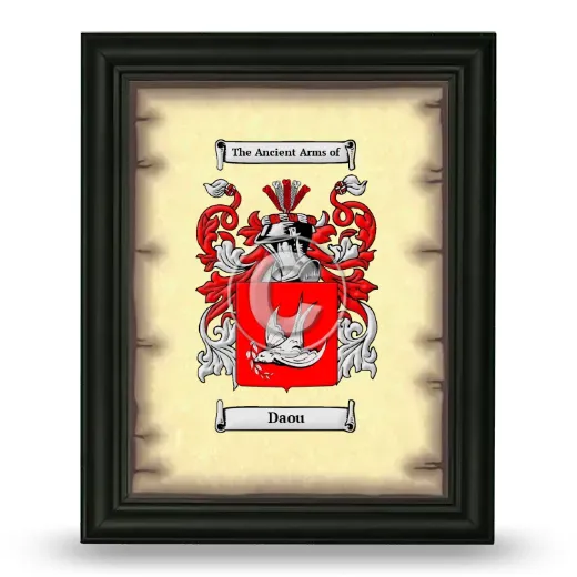 Daou Coat of Arms Framed - Black