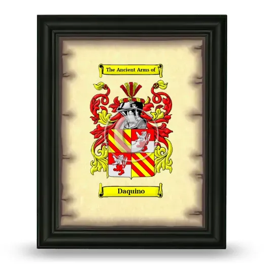 Daquino Coat of Arms Framed - Black