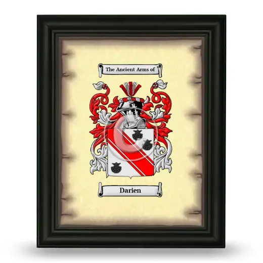 Darien Coat of Arms Framed - Black