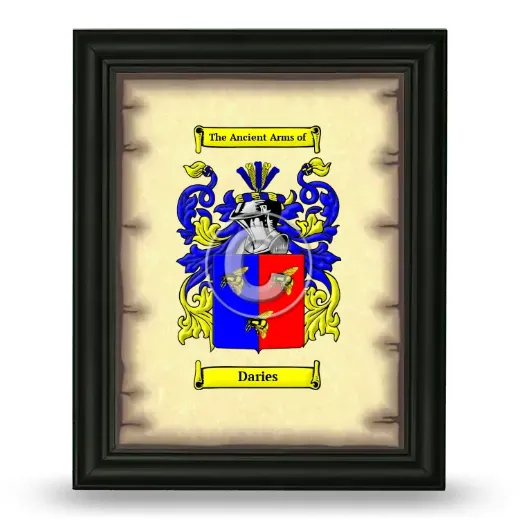 Daries Coat of Arms Framed - Black