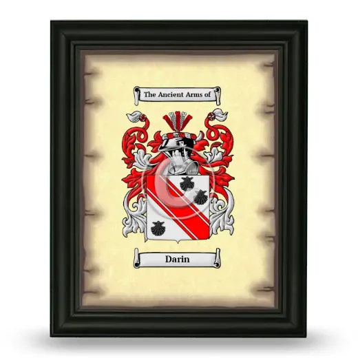 Darin Coat of Arms Framed - Black