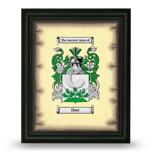 Darr Coat of Arms Framed - Black