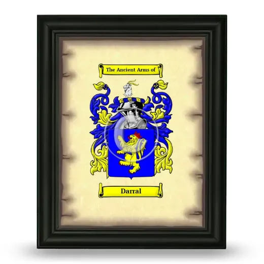 Darral Coat of Arms Framed - Black