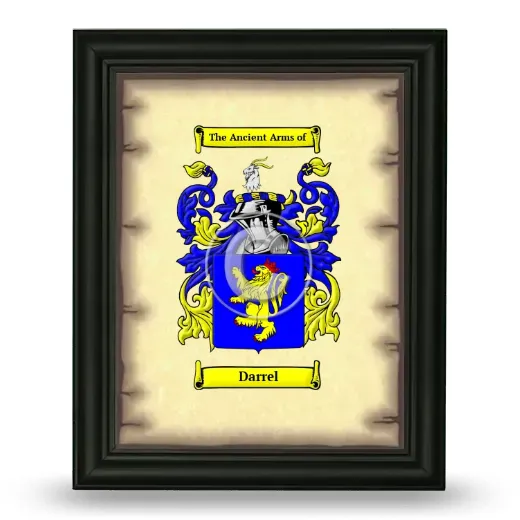 Darrel Coat of Arms Framed - Black