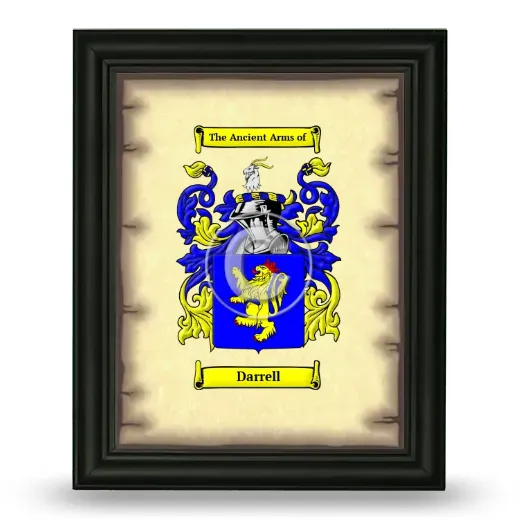 Darrell Coat of Arms Framed - Black