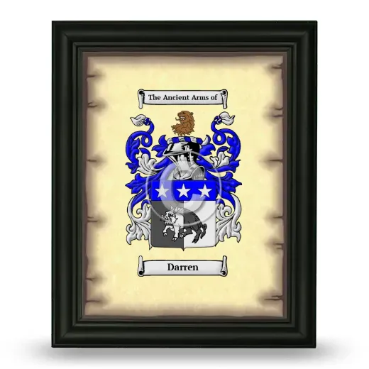 Darren Coat of Arms Framed - Black