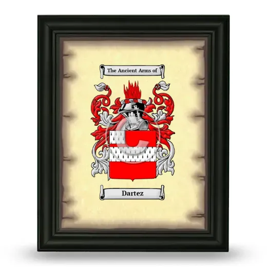 Dartez Coat of Arms Framed - Black