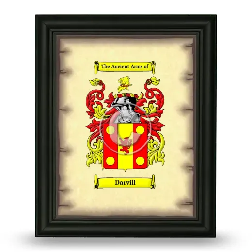 Darvill Coat of Arms Framed - Black