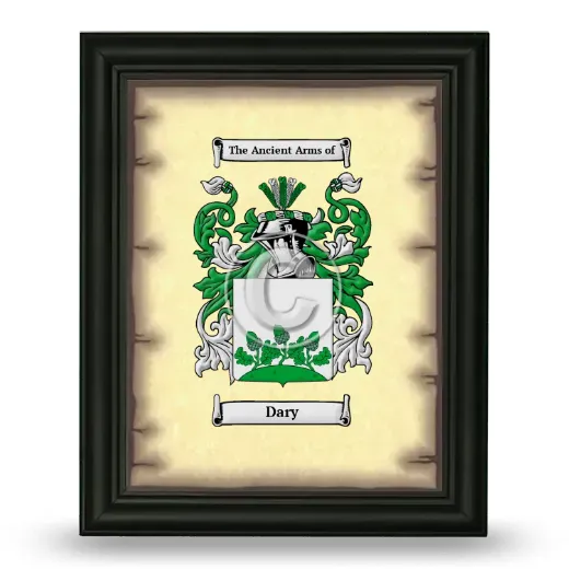 Dary Coat of Arms Framed - Black