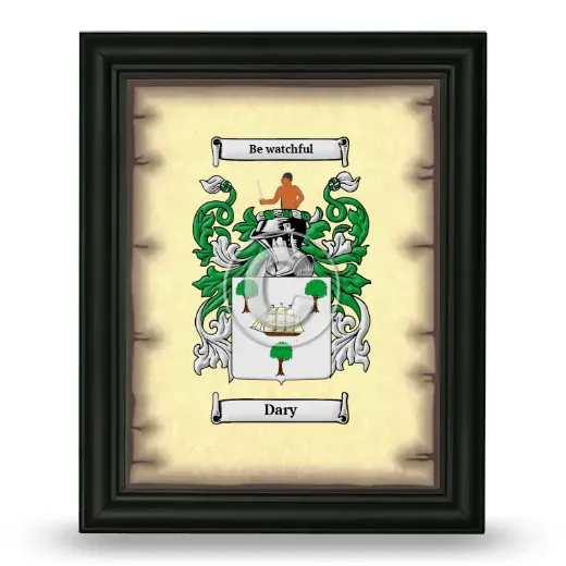 Dary Coat of Arms Framed - Black