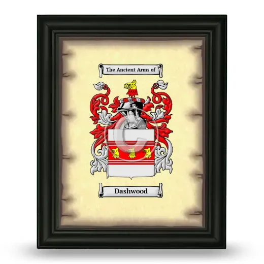 Dashwood Coat of Arms Framed - Black