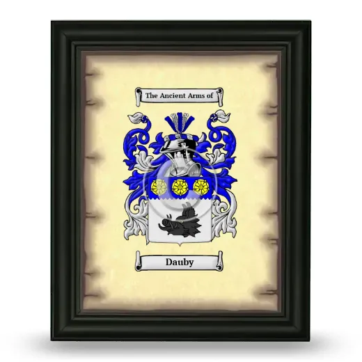 Dauby Coat of Arms Framed - Black