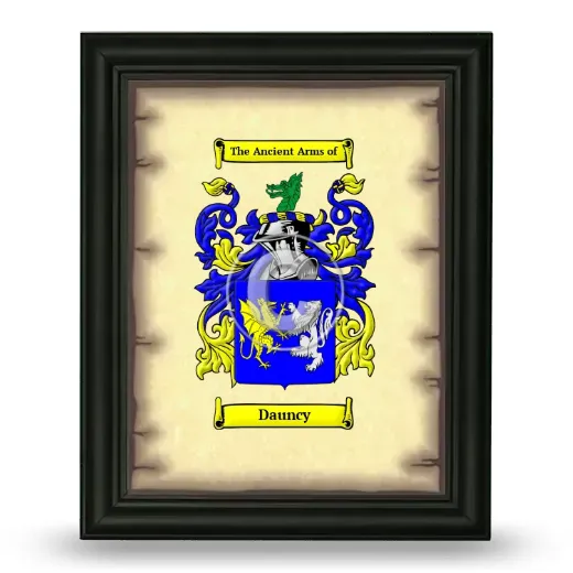 Dauncy Coat of Arms Framed - Black